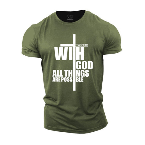 Men's With God All Things Are Possible Cotton T-Shirt